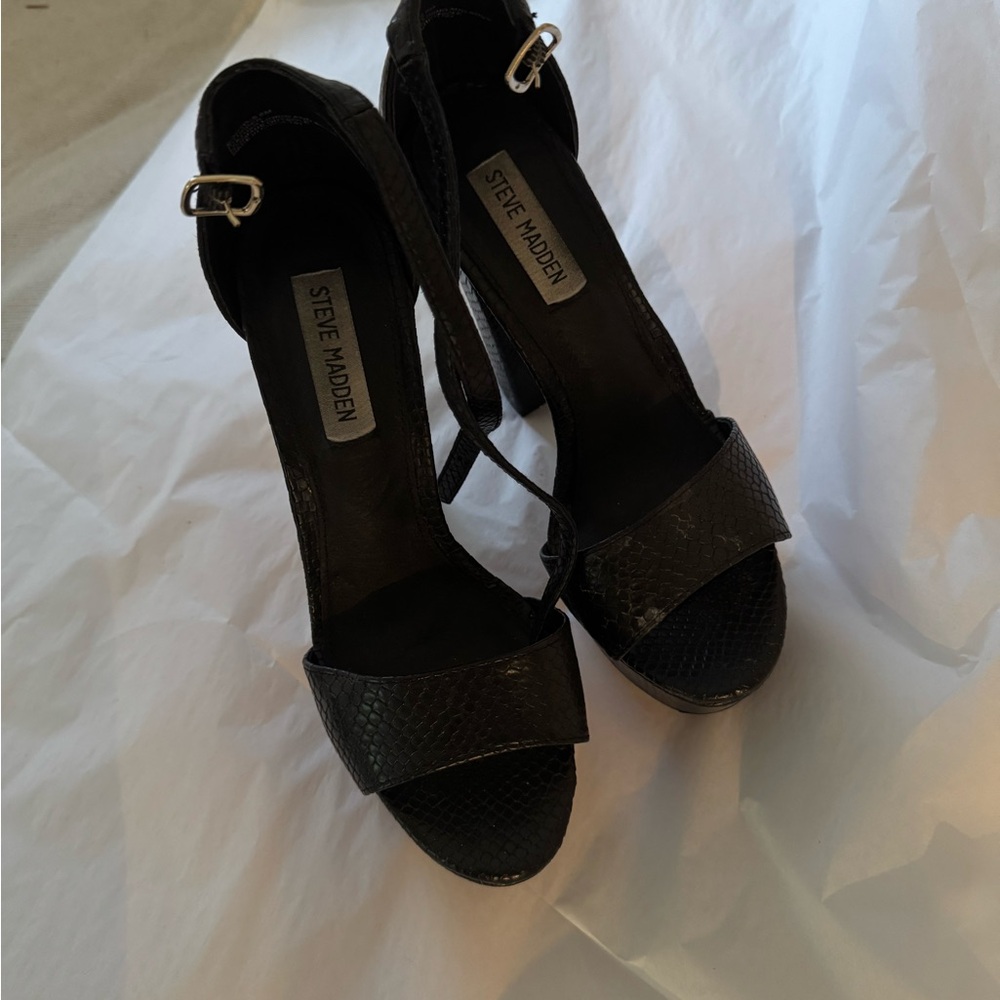 Steve Madden Black Strappy Heels